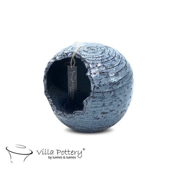 Villa Pottery  Blauw zwarte bolpot Stelvio