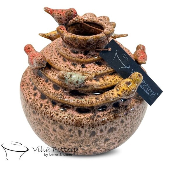 Villa Pottery  Roze vogel vaas Grenada