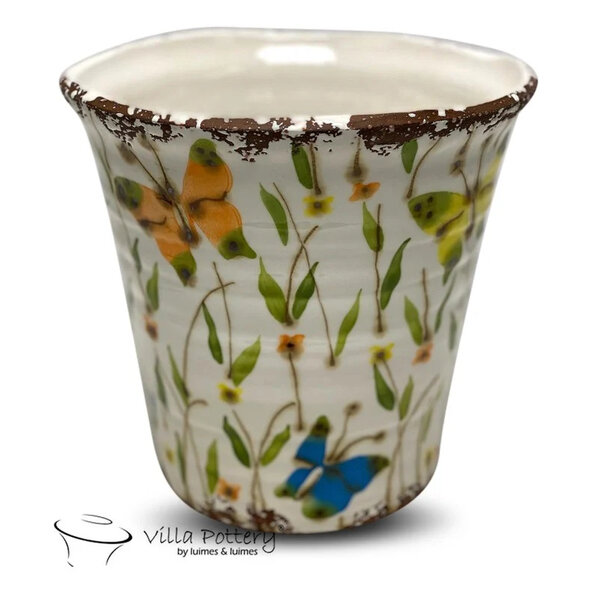 Villa Pottery   Babette Butterfly Pot Vaas