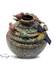 Villa Pottery  Licht Blauwe vogel vaas Grenada