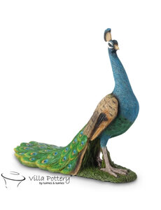 Villa Pottery  staande Pauw - Peacock
