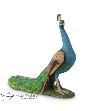 Villa Pottery  staande Pauw - Peacock