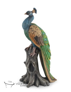 Villa Pottery  staande Pauw - Peacock - op stam