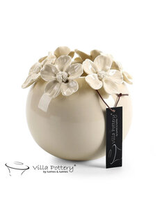 Villa Pottery  Witte Parelmoer bloemenvaas Jolie