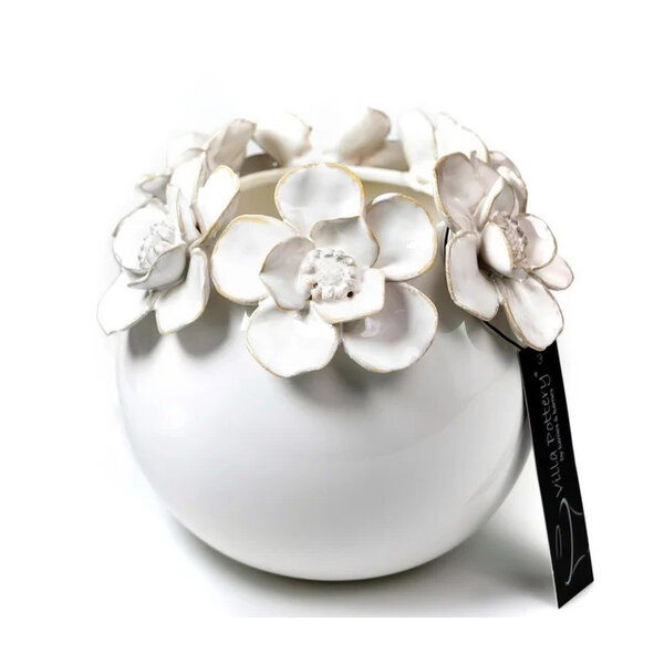 Villa Pottery  Witte Parelmoer bloemenvaas Jolie