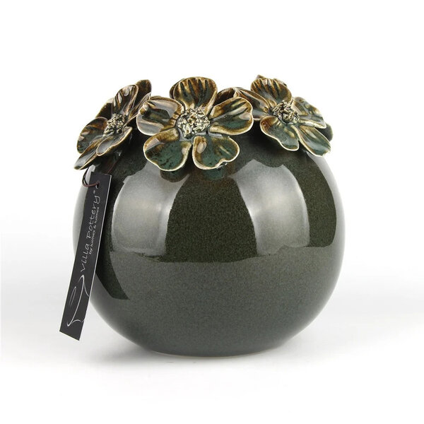 Villa Pottery  Groene bloemenvaas Jolie