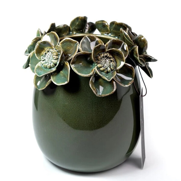 Villa Pottery  Groene bloemenvaas Jolie