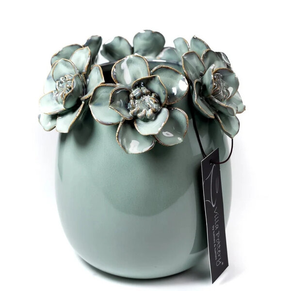 Villa Pottery  Groene bloemenvaas Jolie