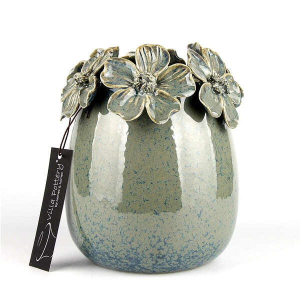 Villa Pottery  Blauwe Bloemenvaas Jolie