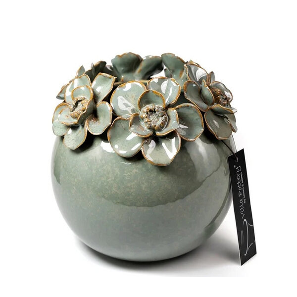 Villa Pottery  Blauwe Bloemenvaas Jolie