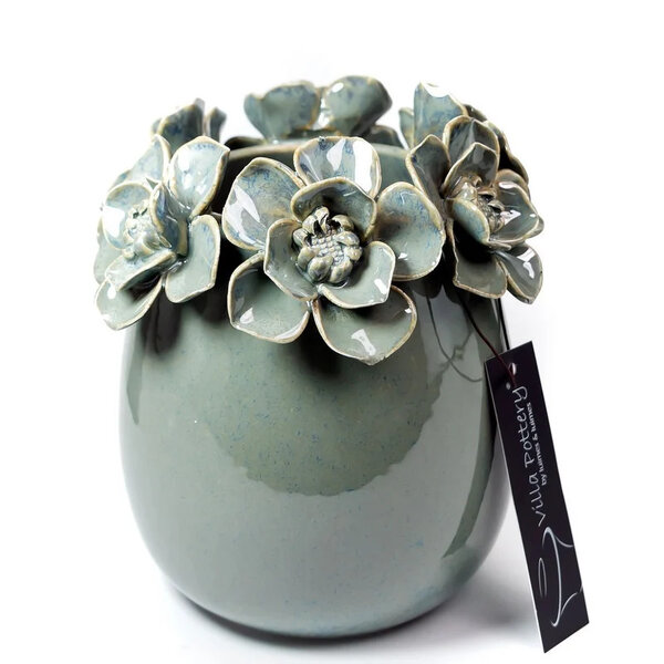 Villa Pottery  Blauwe Bloemenvaas Jolie