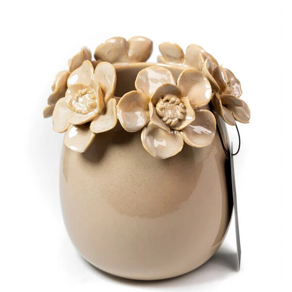 Villa Pottery  Mosterd Gele bloemenvaas Jolie