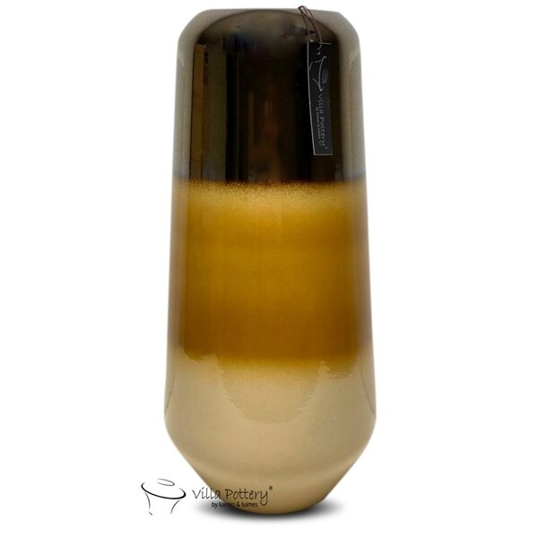 Villa Pottery  Andes vaas Goud Caramel Créme