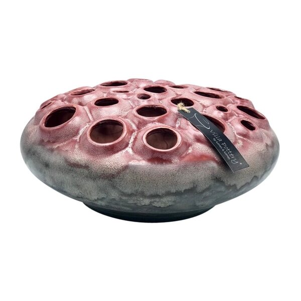 Villa Pottery  Roze schaal vaas Coral D34 x H15