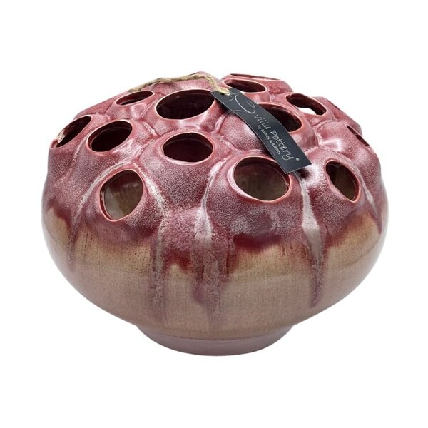 Villa Pottery  Roze schaal vaas Coral D34 x H15