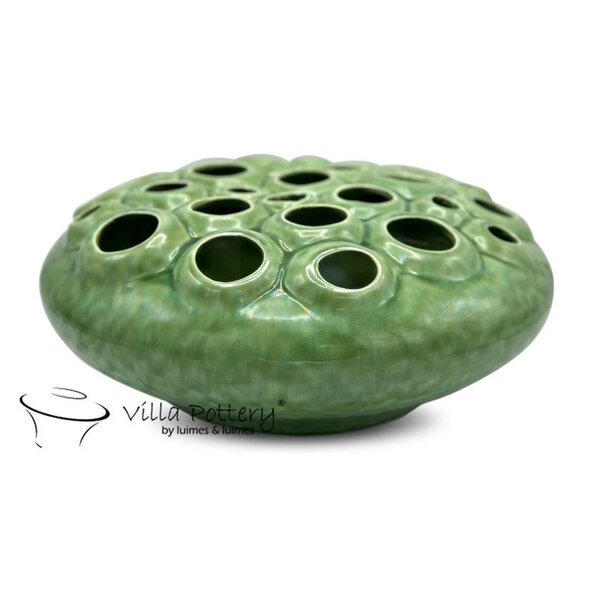 Villa Pottery  Groene schaal vaas Coral