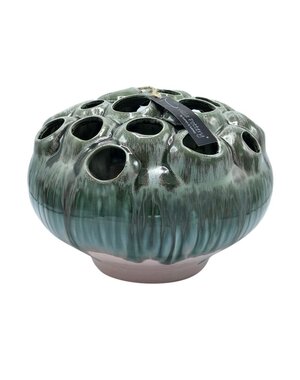 Villa Pottery  Groen Roze schaal vaas Coral