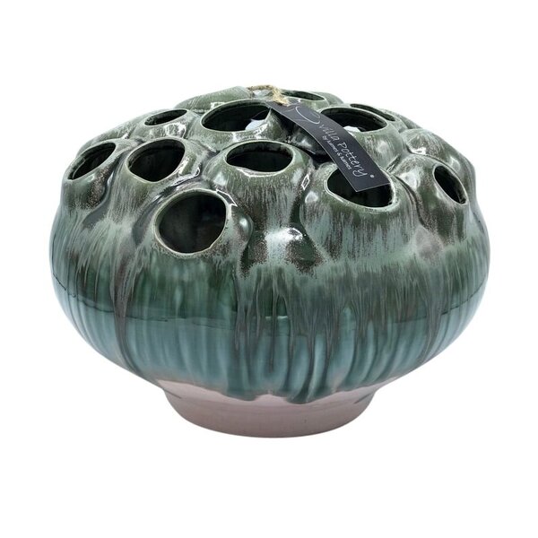 Villa Pottery  Groen Roze schaal vaas Coral