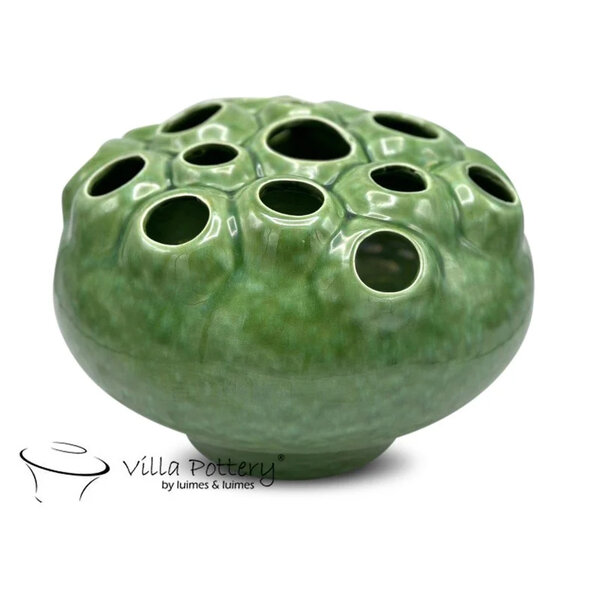 Villa Pottery  Groene schaal vaas Coral