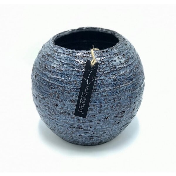 Villa Pottery  Zwart Blauwe pot Stelvio