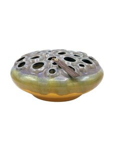 Villa Pottery  Geel Blauwe schaal vaas Coral D34 x H15