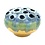 Villa Pottery  Cognac geel blauwe vaas Coral D30 x H22