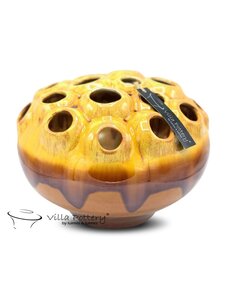 Villa Pottery  Cognac gele vaas Coral D30 x H22