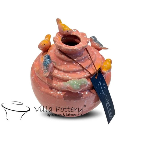 Villa Pottery  Roze vogel vaas Grenada