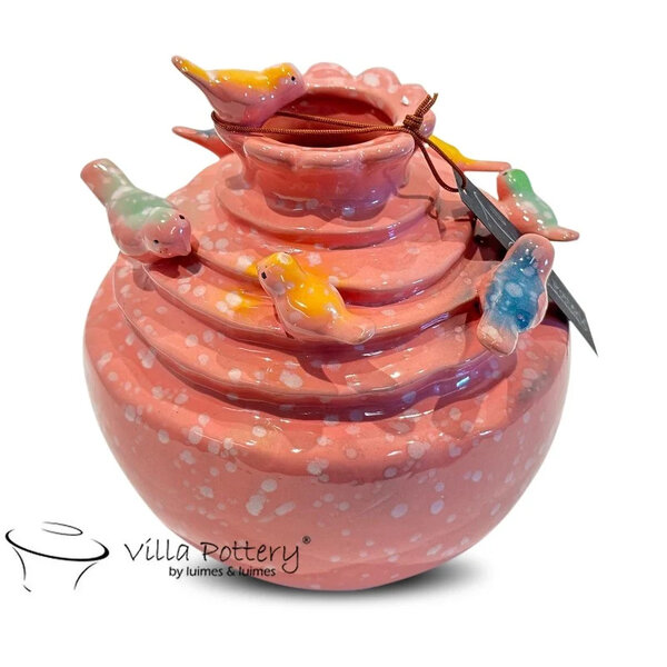 Villa Pottery  Roze vogel vaas Grenada