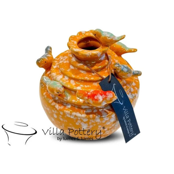Villa Pottery  Oranje vogel vaas Grenada