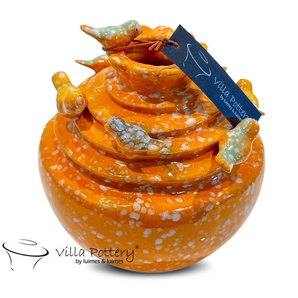 Villa Pottery  Oranje vogel vaas Grenada