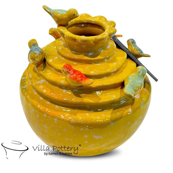 Villa Pottery  Gele vogel vaas Grenada
