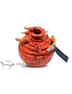 Villa Pottery  Rode vogel vaas Grenada