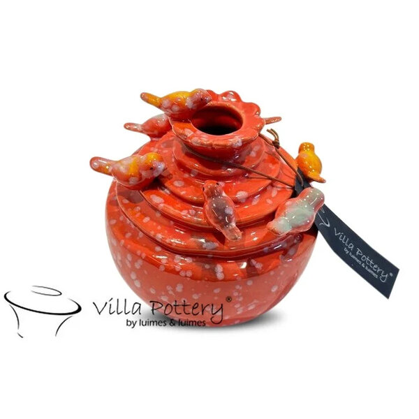 Villa Pottery  Rode vogel vaas Grenada