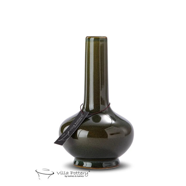 Villa Pottery  Amber Vaas Donker Groen