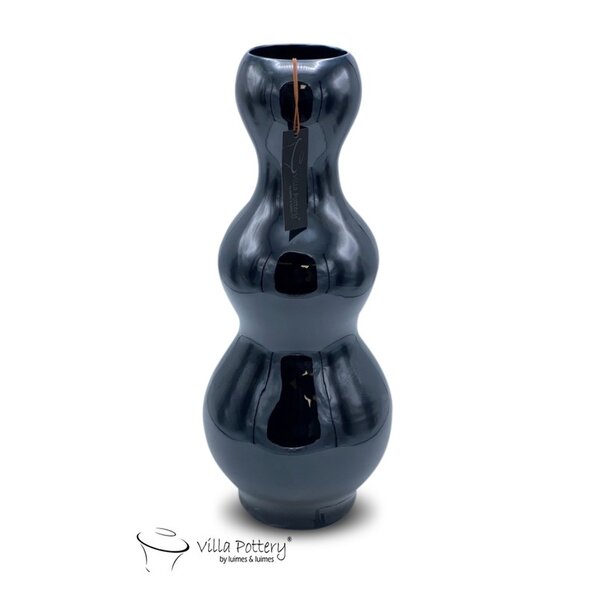 Villa Pottery  Blauw Zwarte vaas Marrakech