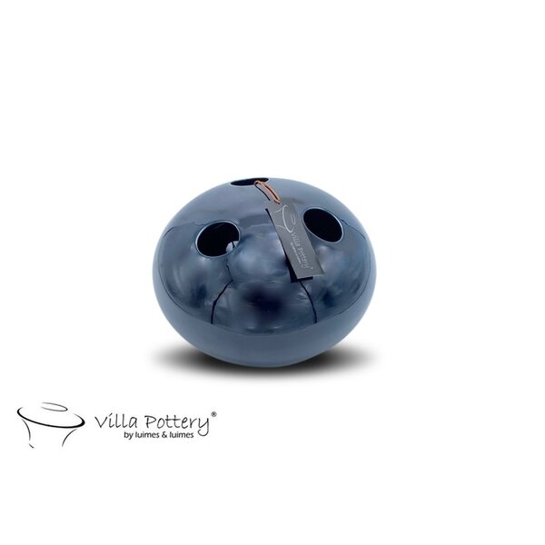 Villa Pottery  Blauw Zwarte vaas Marrakech