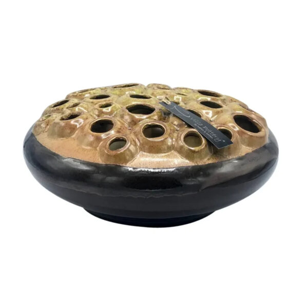 Villa Pottery  Zwarte Bruine vaas Coral D28 x H33