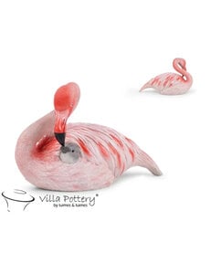Villa Pottery  Roze Flamingo en jonge