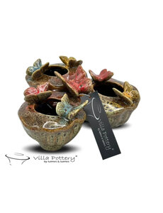 Villa Pottery  Butterfly Vlinder Groen vaas
