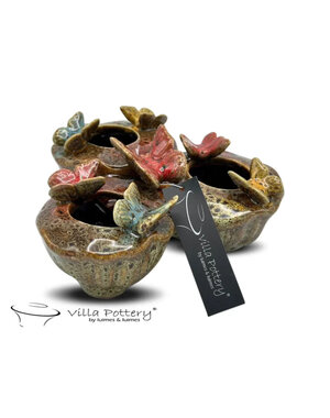 Villa Pottery  Butterfly Vlinder Groen vaas