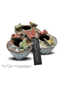 Villa Pottery  Butterfly Vlinder Blauw vaas