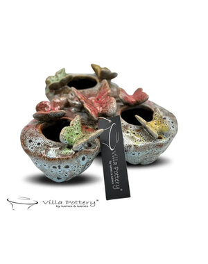 Villa Pottery  Butterfly Vlinder Blauw vaas