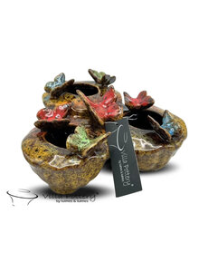 Villa Pottery  Butterfly Vlinder Geel vaas