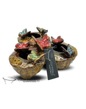 Villa Pottery  Butterfly Vlinder Geel vaas