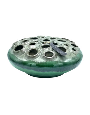 Villa Pottery  Donker Groen Reactive schaal vaas Coral