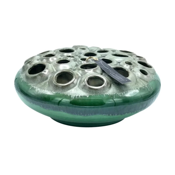 Villa Pottery  Donker Groen Reactive schaal vaas Coral