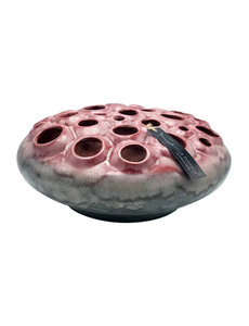 Villa Pottery  Grijs Bordeaux Rood vaas Coral