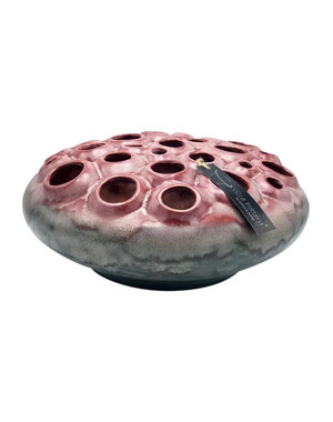 Villa Pottery  Grijs Bordeaux Rood vaas Coral