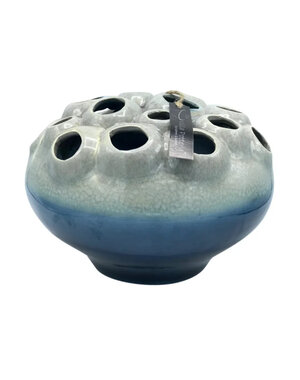 Villa Pottery  Donker Blauw Grijs vaas Coral D30 x H22